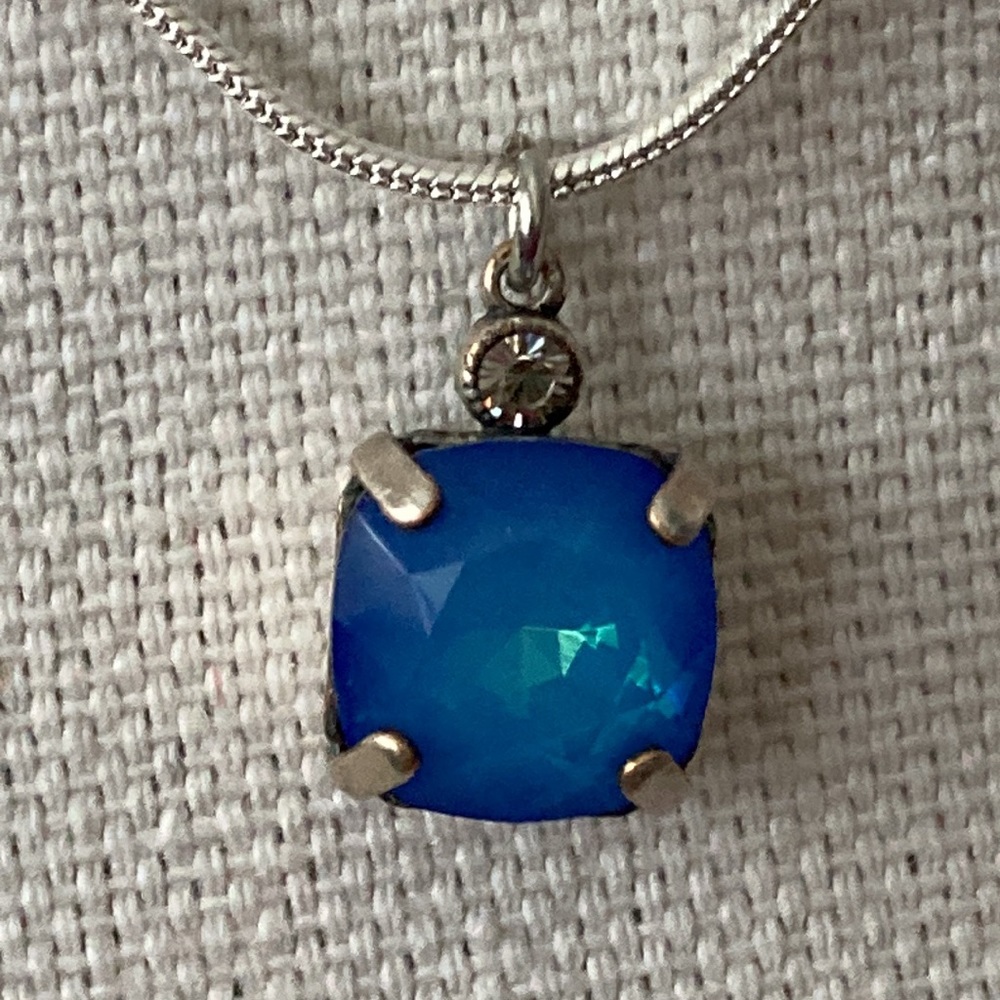 Repurposed La Vie En Rose Swarovski Pendant on Sterling Silver 925 Snake C…